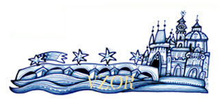  Motiv Karlùv most kresba modrá
